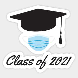 Class of 2021 - Academic cap and face mask Sticker